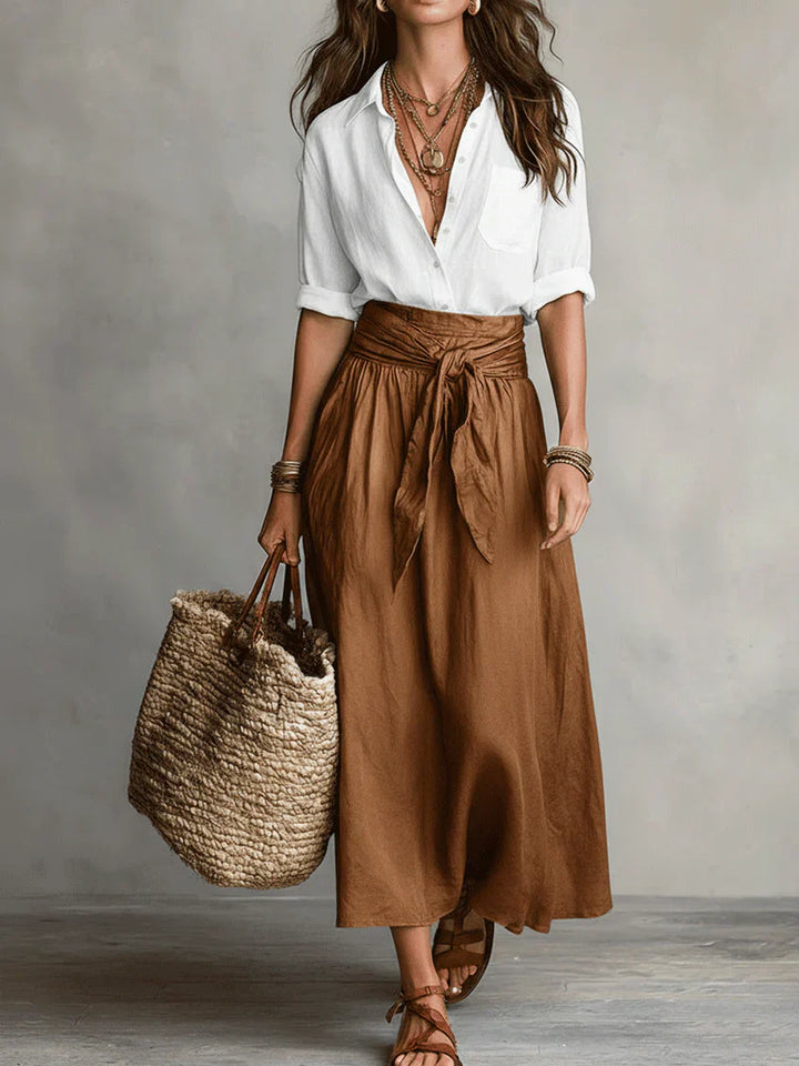 Martina | Robe Maxi Élégante et Fluide à Une Épaule