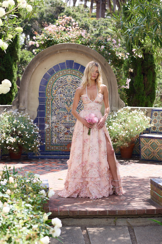 Zarine | Robe en Tissu Doux Pêche