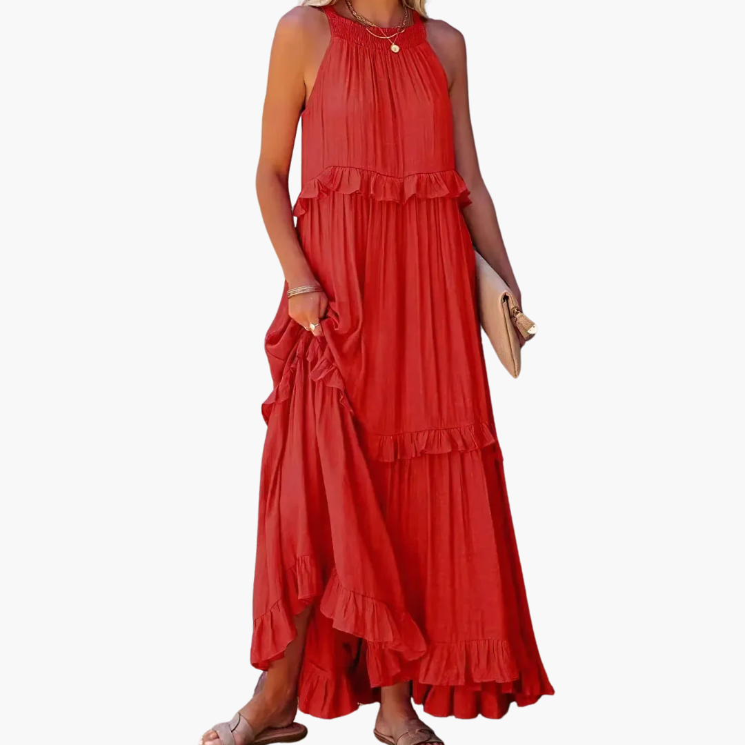 Joanna | Robe Maxi Ruffle Breeze