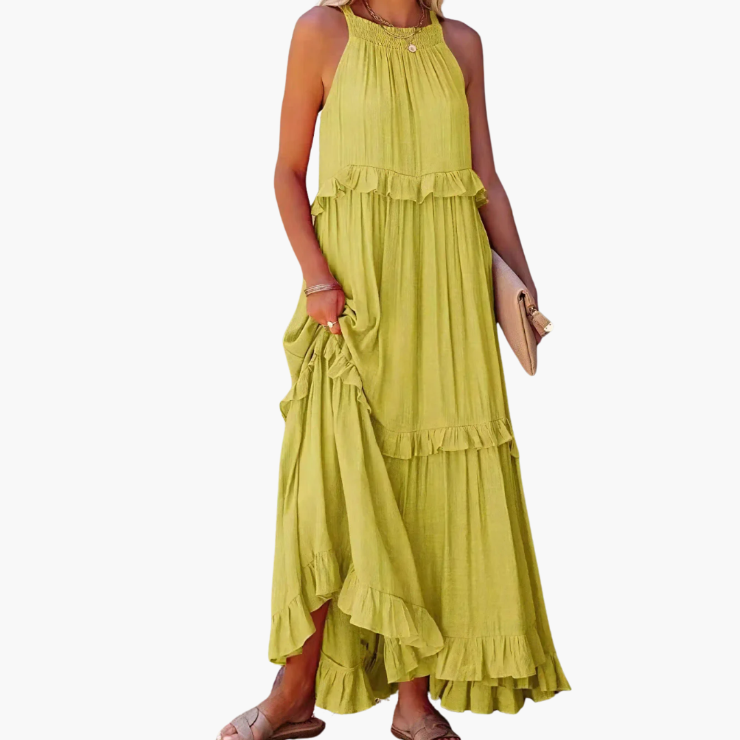Joanna | Robe Maxi Ruffle Breeze
