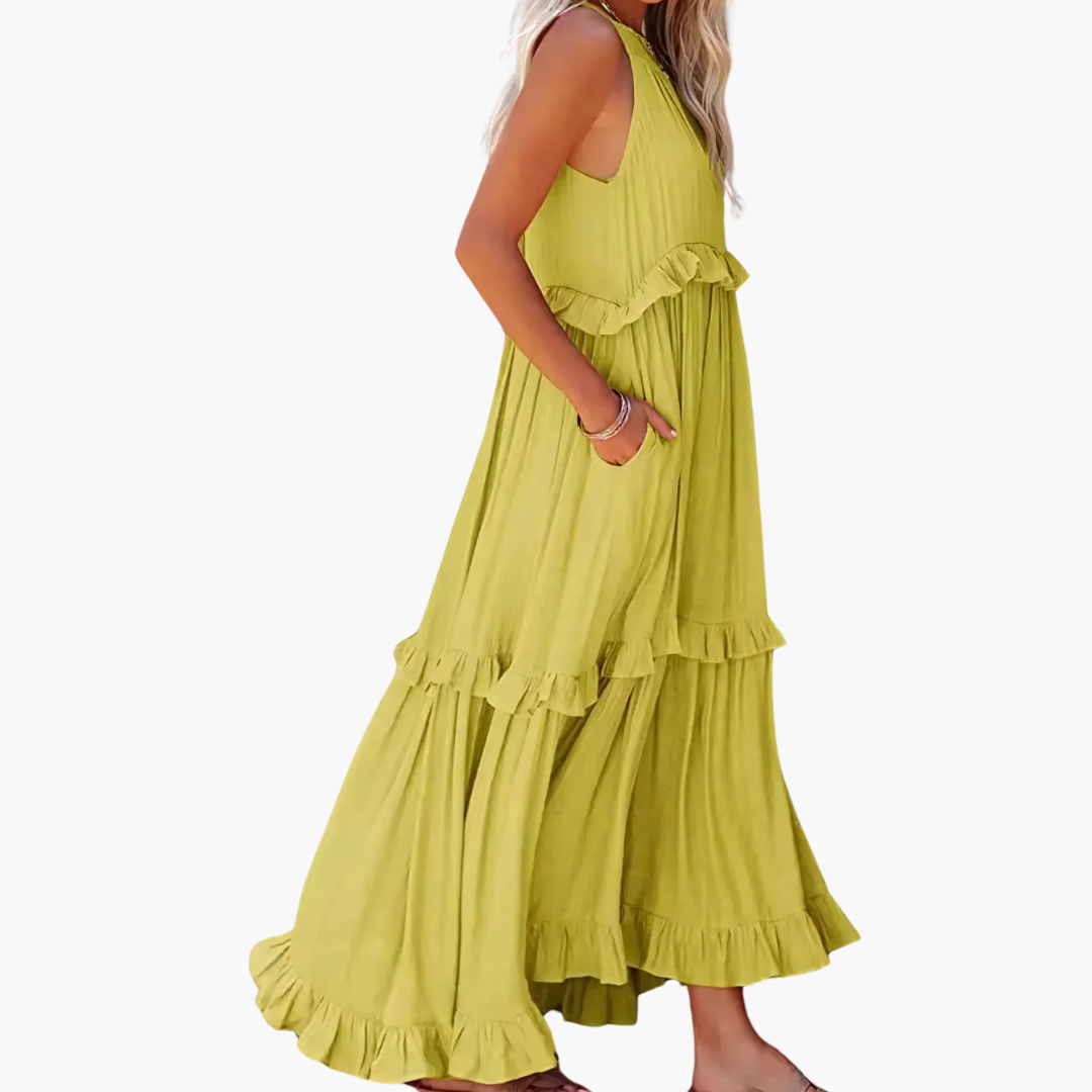 Joanna | Robe Maxi Ruffle Breeze