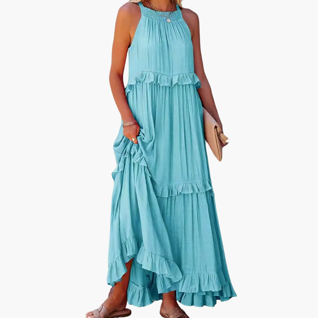 Joanna | Robe Maxi Ruffle Breeze