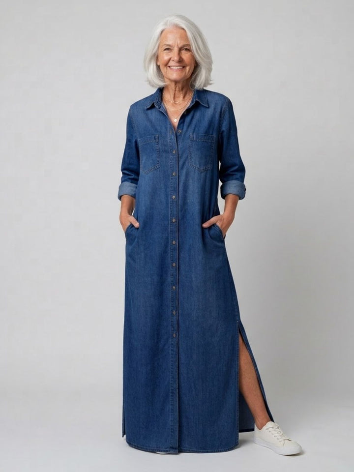 Andrea | Robe Chemise Classique en Denim