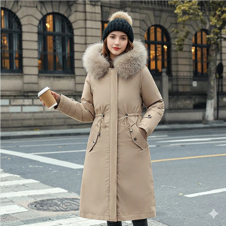 Fionna | Women's Winter Jacket with Hood and Soft Fur Collar