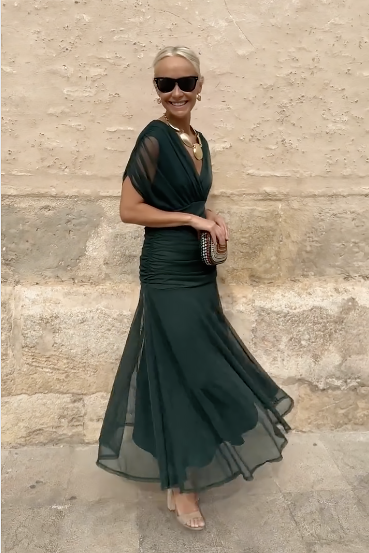 Louise | Robe Maxi de Fête Élégante à Col V