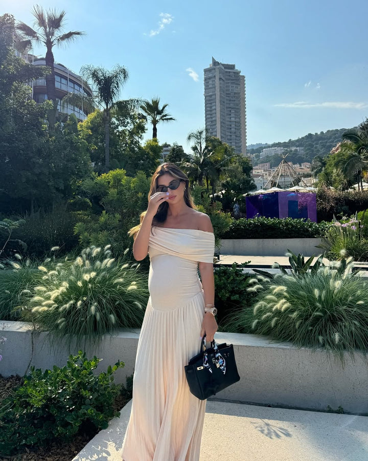Therese | Robe Maxi Maternité Plissée