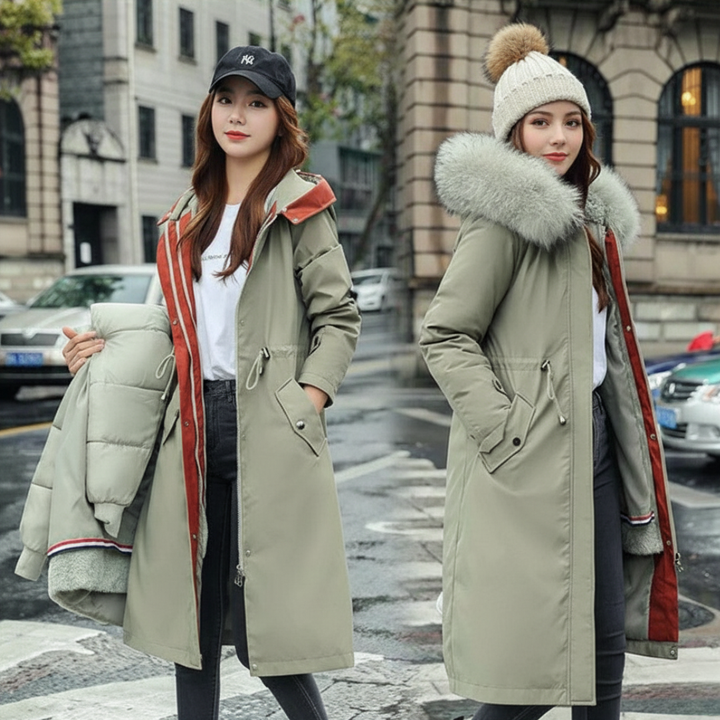 Fionna | Women's Winter Jacket with Hood and Soft Fur Collar