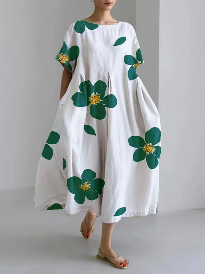 CATERINA | Robe d'Été Longue avec Fleurs Vibrantes et Confort Doux pour les Jours Ensoleillés