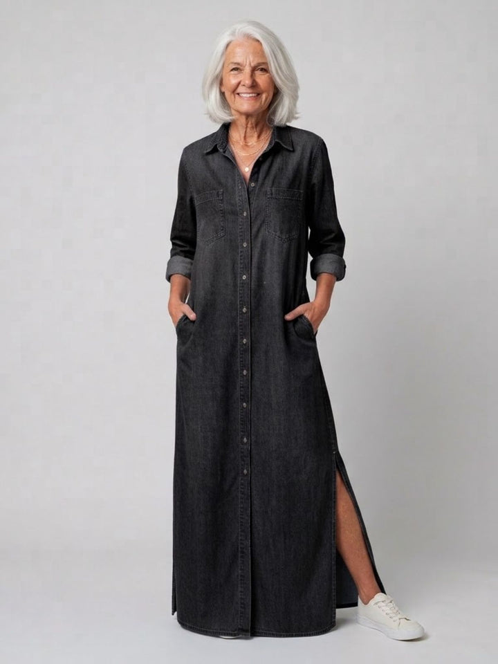 Andrea | Robe Chemise Classique en Denim