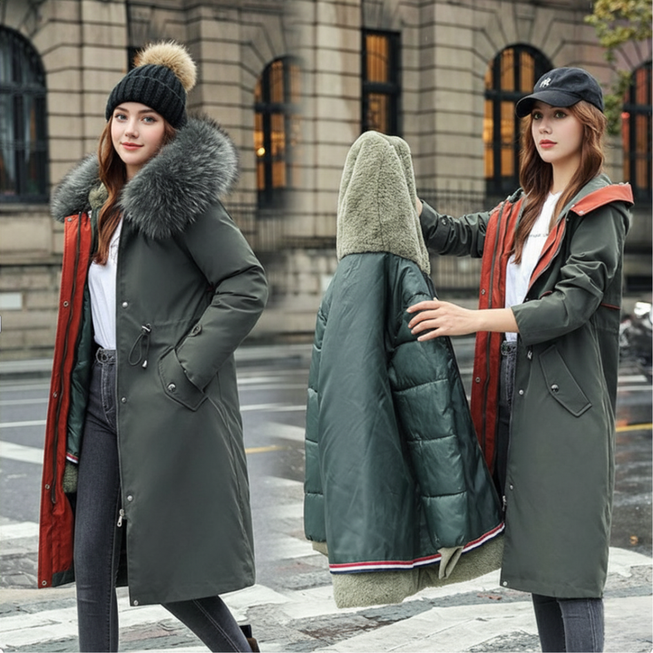 Fionna | Women's Winter Jacket with Hood and Soft Fur Collar