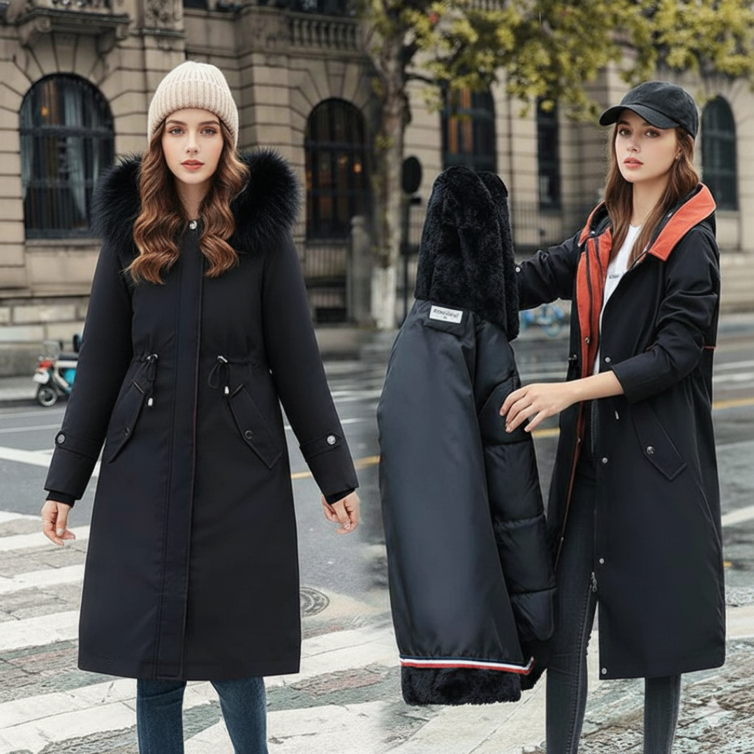 Fionna | Women's Winter Jacket with Hood and Soft Fur Collar