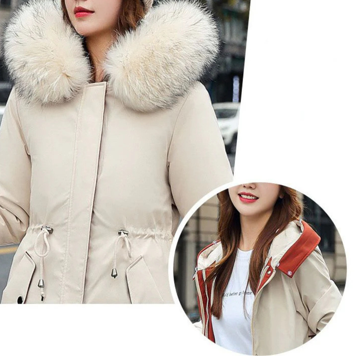 Fionna | Women's Winter Jacket with Hood and Soft Fur Collar