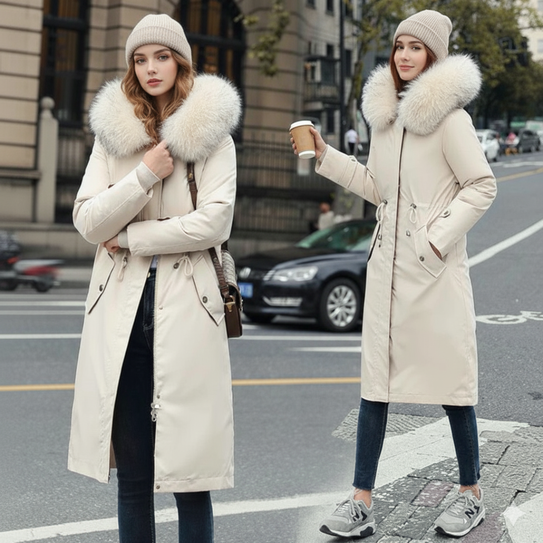 Fionna | Women's Winter Jacket with Hood and Soft Fur Collar