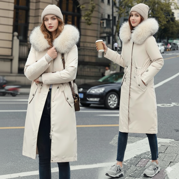 Fionna | Women's Winter Jacket with Hood and Soft Fur Collar