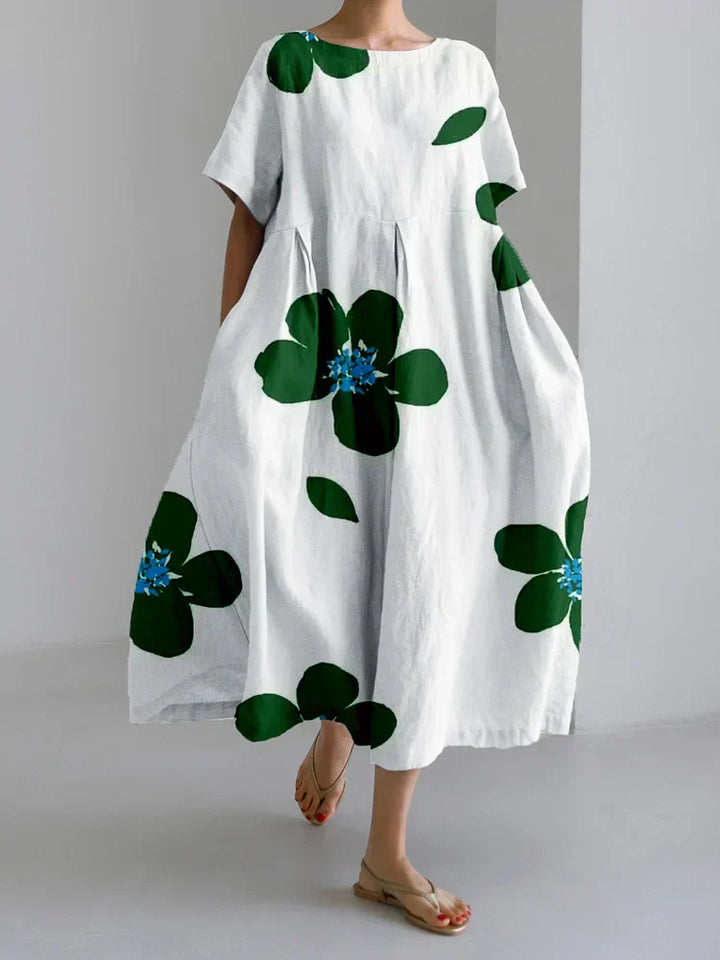 CATERINA | Robe d'Été Longue avec Fleurs Vibrantes et Confort Doux pour les Jours Ensoleillés