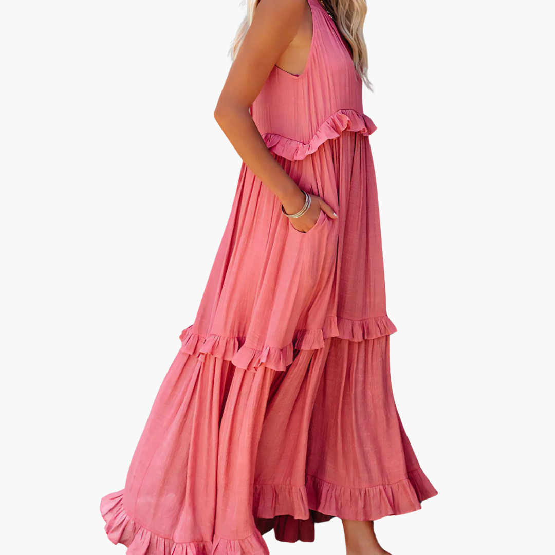 Joanna | Robe Maxi Ruffle Breeze