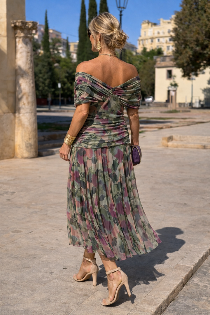 Robe maxi élégante pour fête avec décolleté en cœur