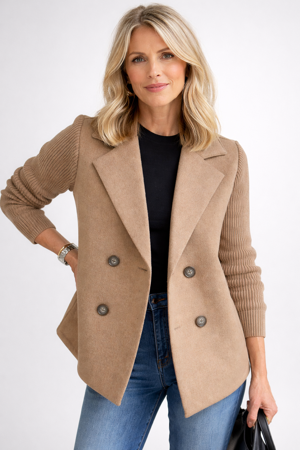 Camela - Blazer à Manches Tricotées