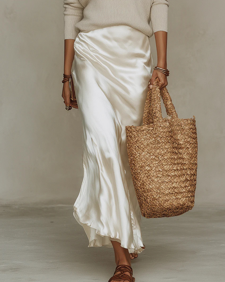Elena | Robe midi satinée avec confort deux pièces