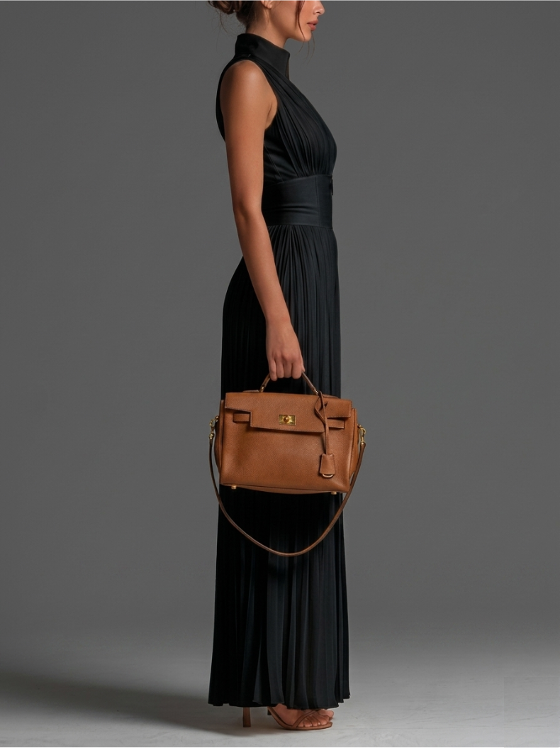 Combinaison Zsófia – Ensemble en Chiffon Plissé Noir