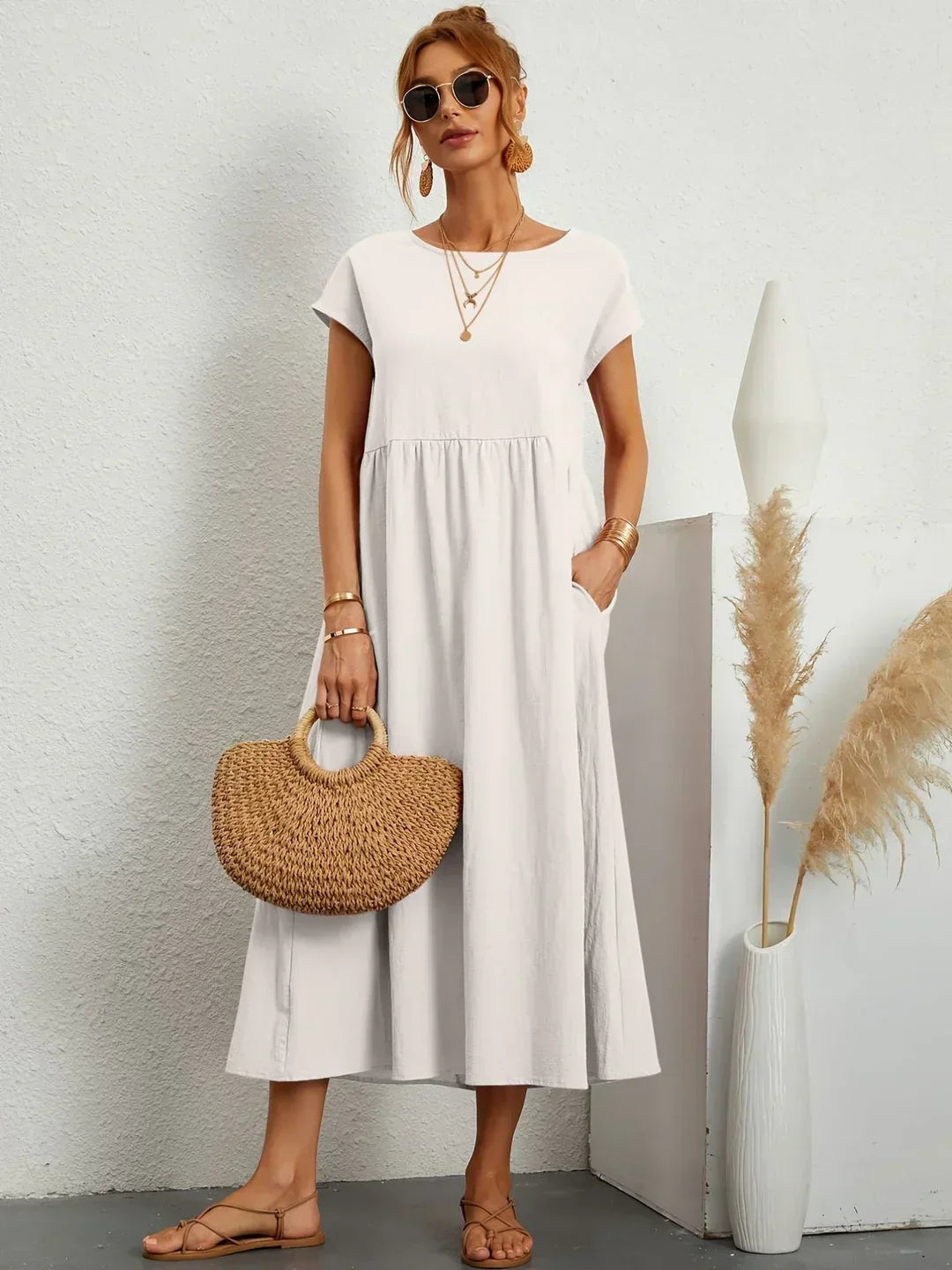 Gabrielle | Robe Élégante Fluide à Coupe Intemporelle