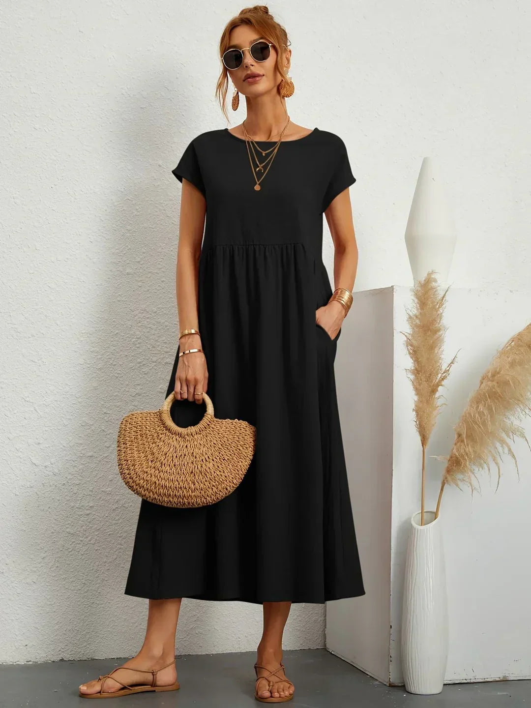 Gabrielle | Robe Élégante Fluide à Coupe Intemporelle