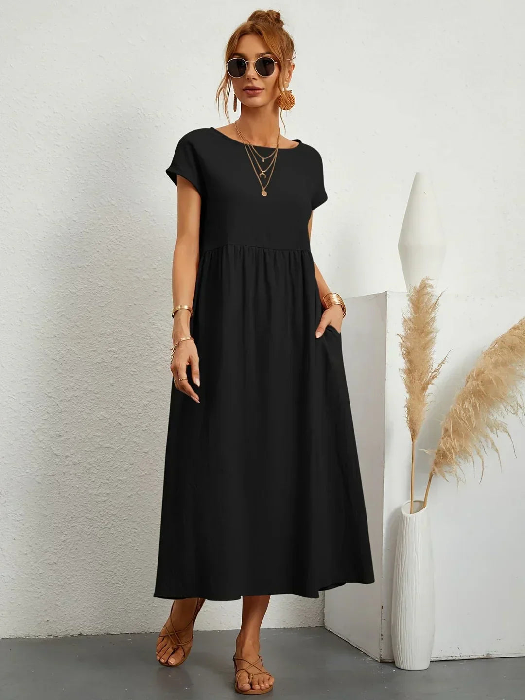 Gabrielle | Robe Élégante Fluide à Coupe Intemporelle