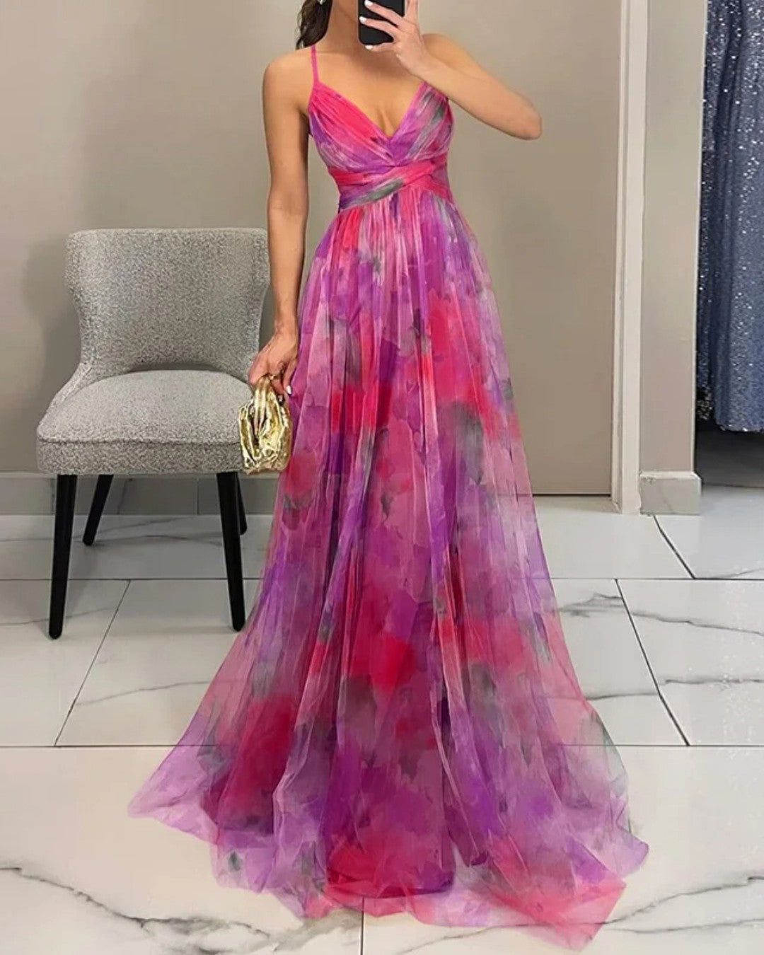 Giselle | Maxi-Robe Envoûtante avec Imprimé Floral