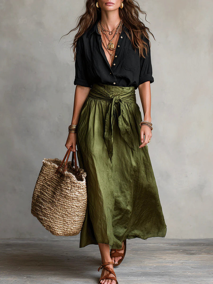 Martina | Robe Maxi Élégante et Fluide à Une Épaule