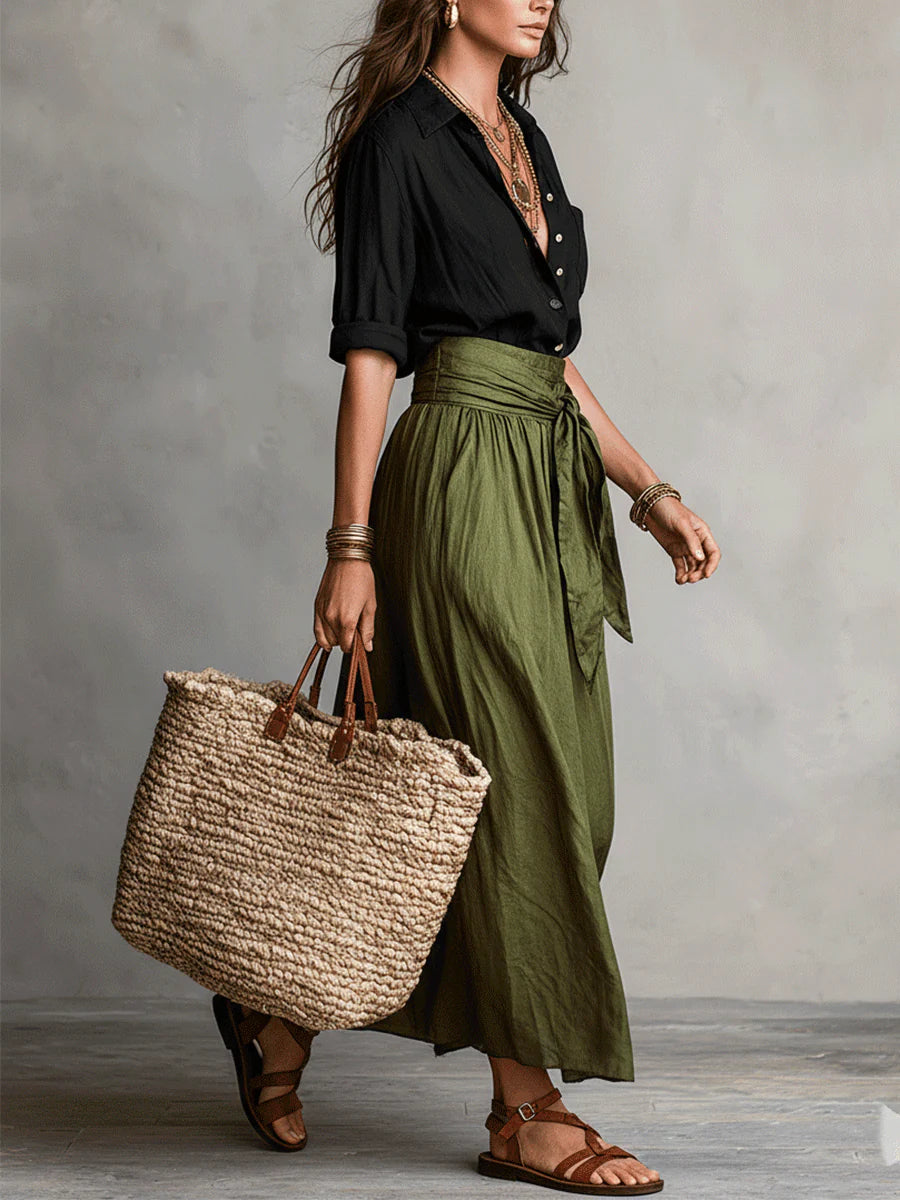 Martina | Robe Maxi Élégante et Fluide à Une Épaule