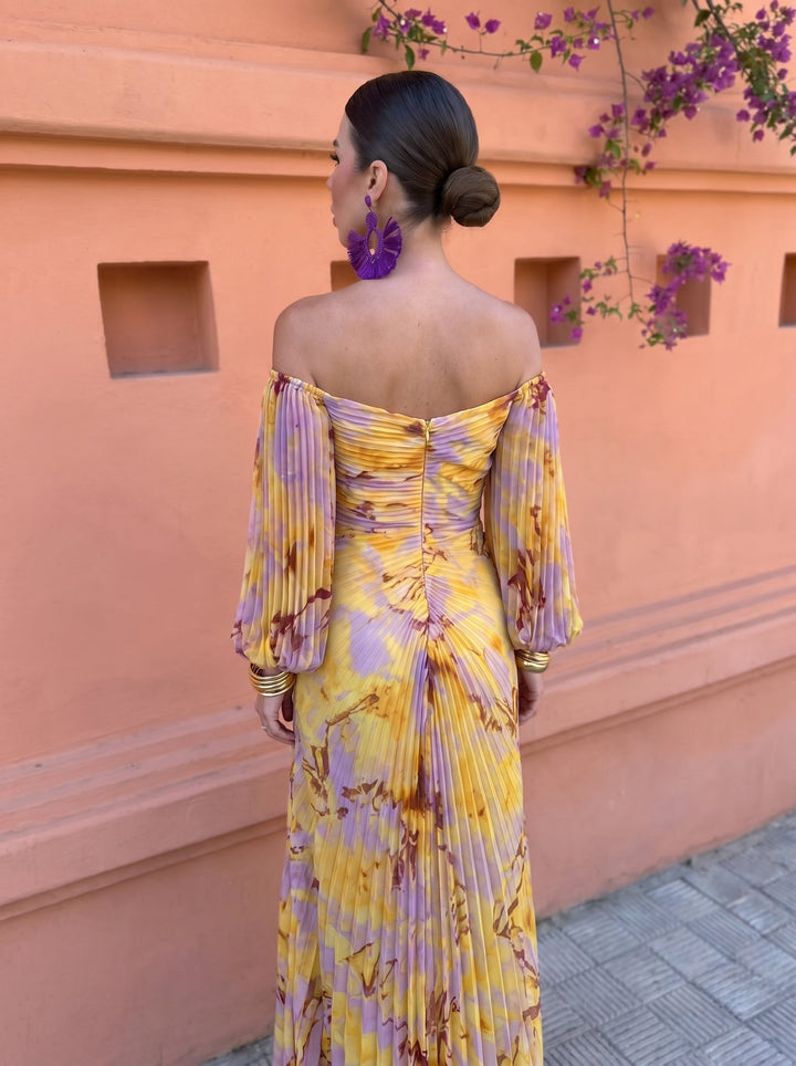 Gregoria™ | Robe Longue Fleurie avec Décolleté Prononcé