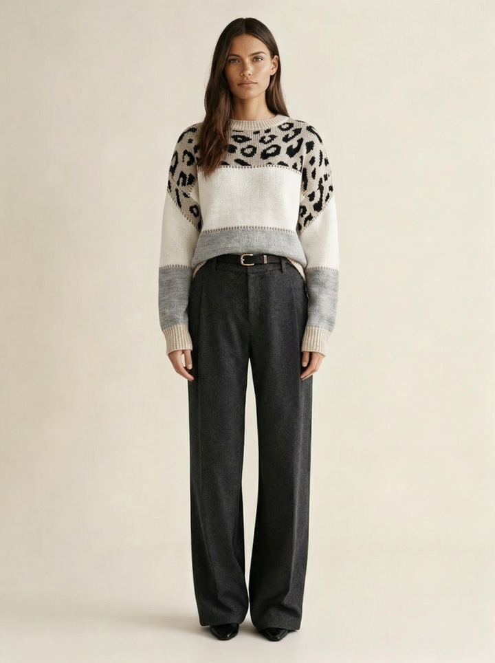 Pull avec motif léopard