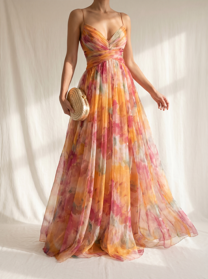 Giselle | Maxi-Robe Envoûtante avec Imprimé Floral