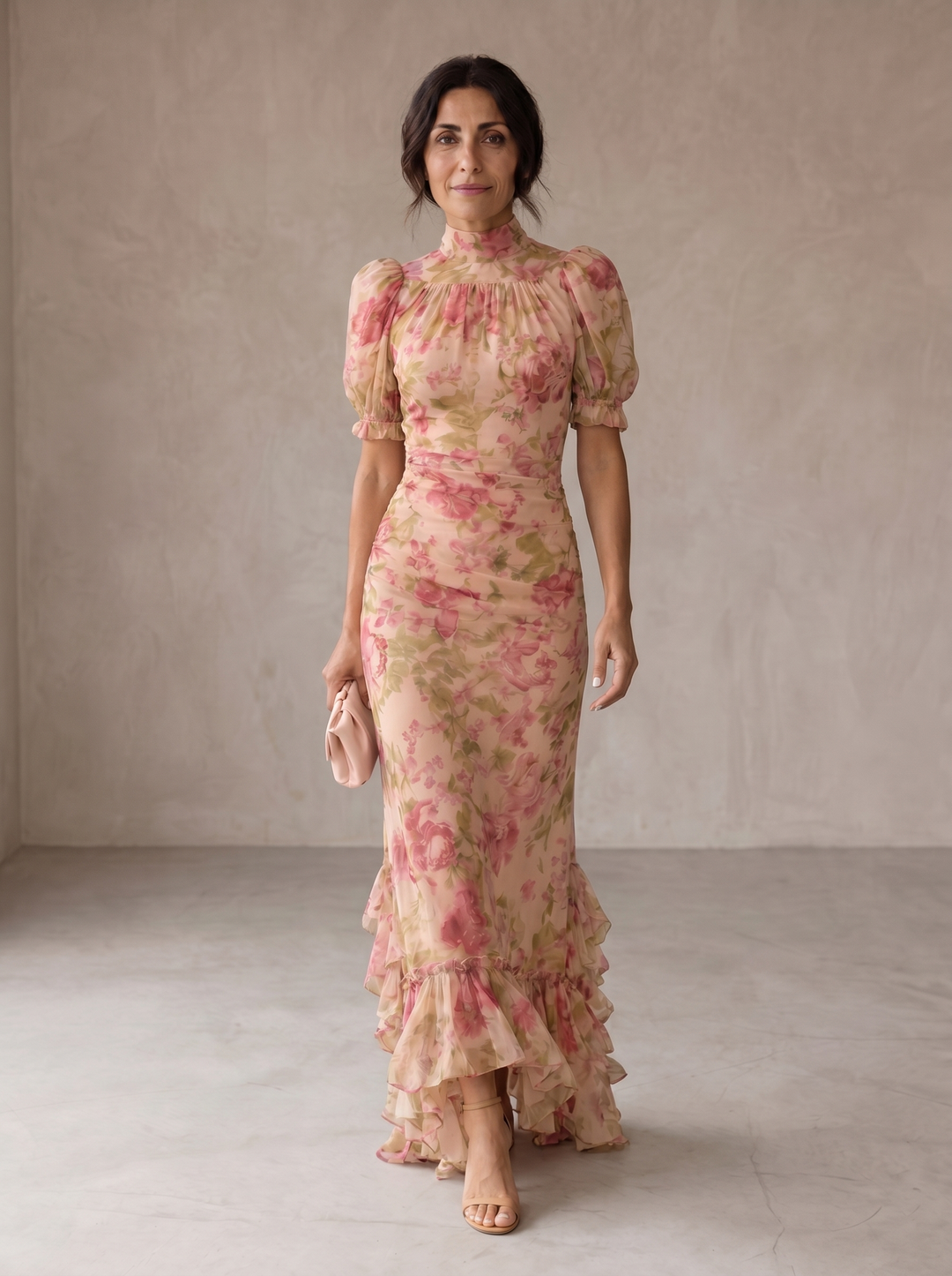 Rosario | Robe Longue Fleurie en Chiffon