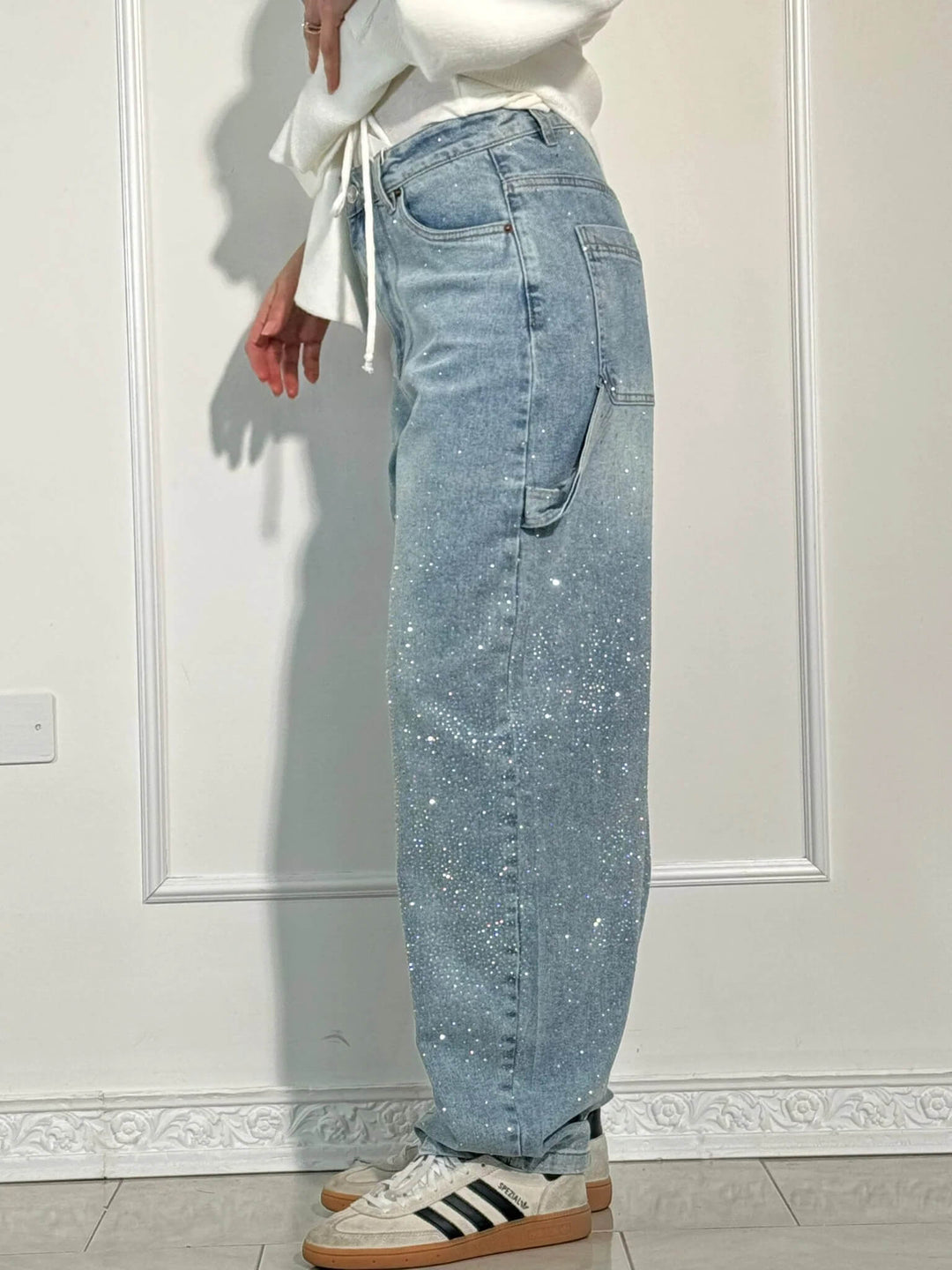 Lumi | Jeans larges pour femmes – Confort mode avec une touche scintillante