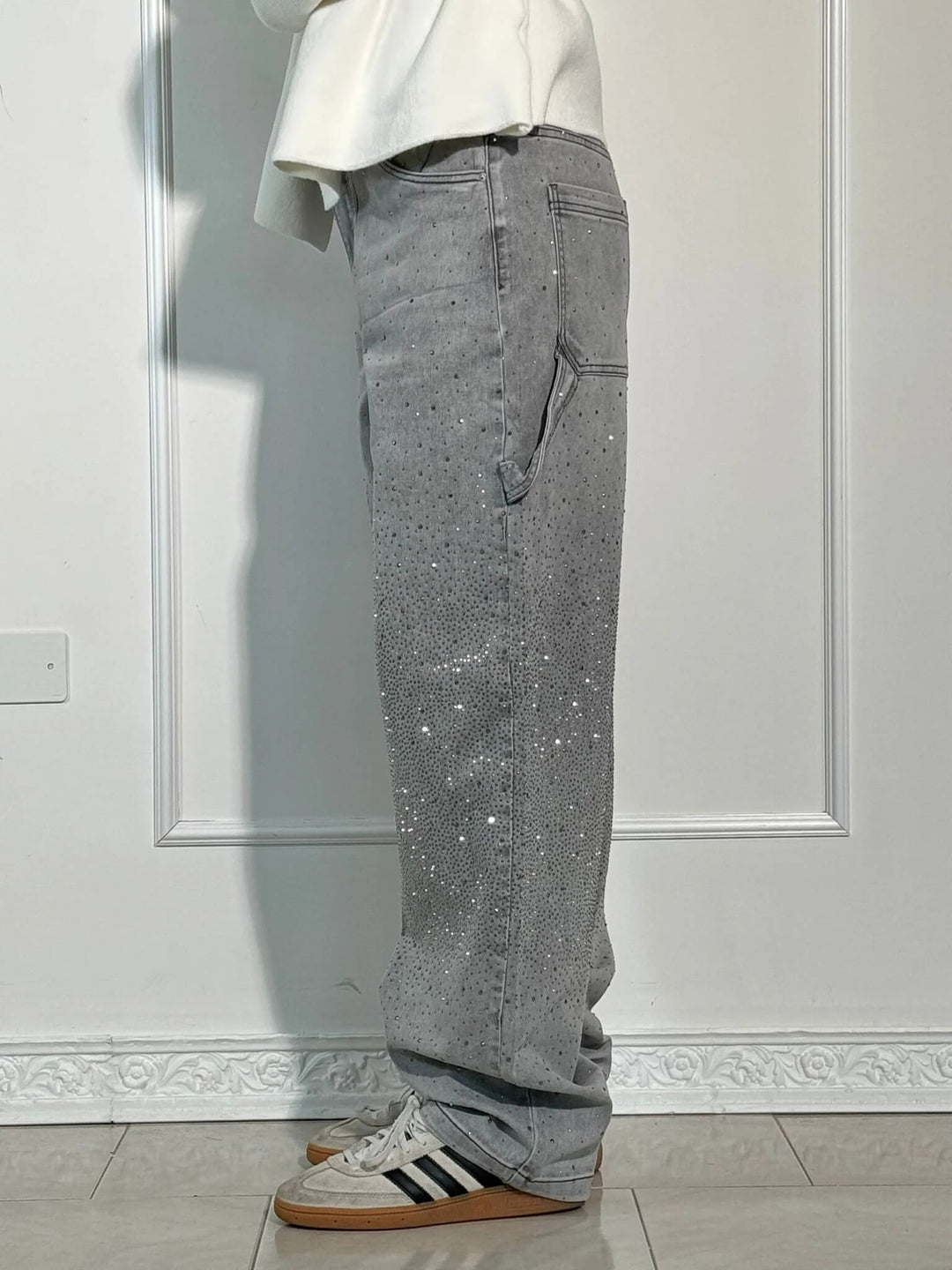 Lumi | Jeans larges pour femmes – Confort mode avec une touche scintillante