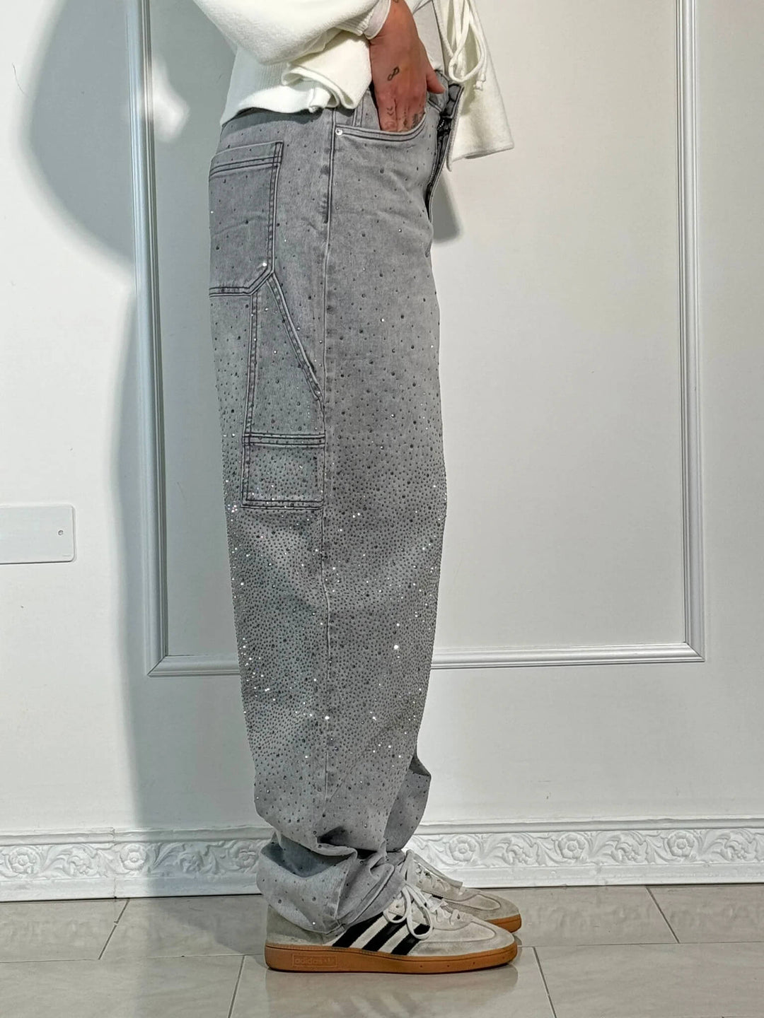 Lumi | Jeans larges pour femmes – Confort mode avec une touche scintillante