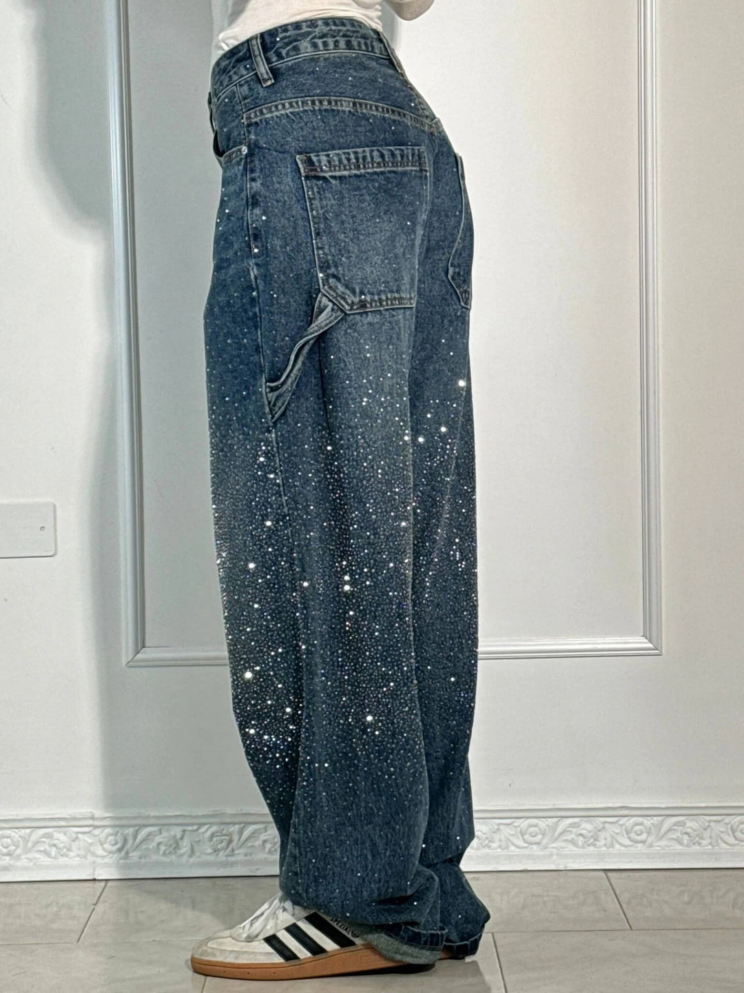 Lumi | Jeans larges pour femmes – Confort mode avec une touche scintillante