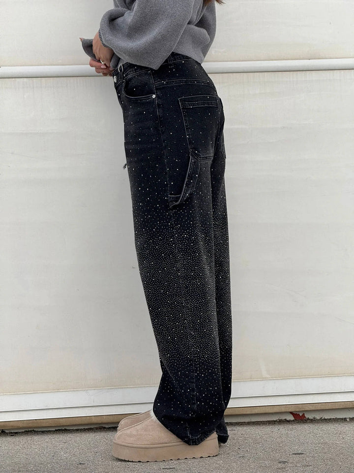Lumi | Jeans larges pour femmes – Confort mode avec une touche scintillante