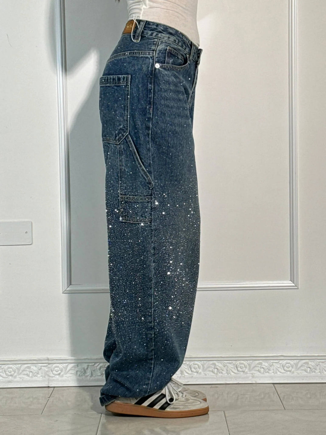 Lumi | Jeans larges pour femmes – Confort mode avec une touche scintillante