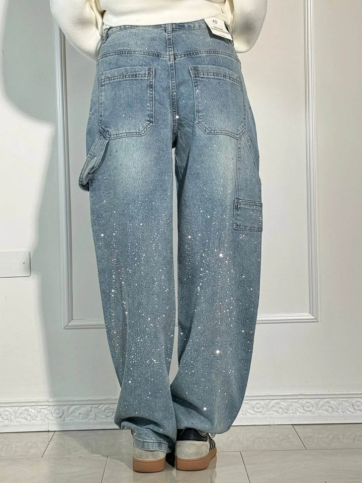 Lumi | Jeans larges pour femmes – Confort mode avec une touche scintillante