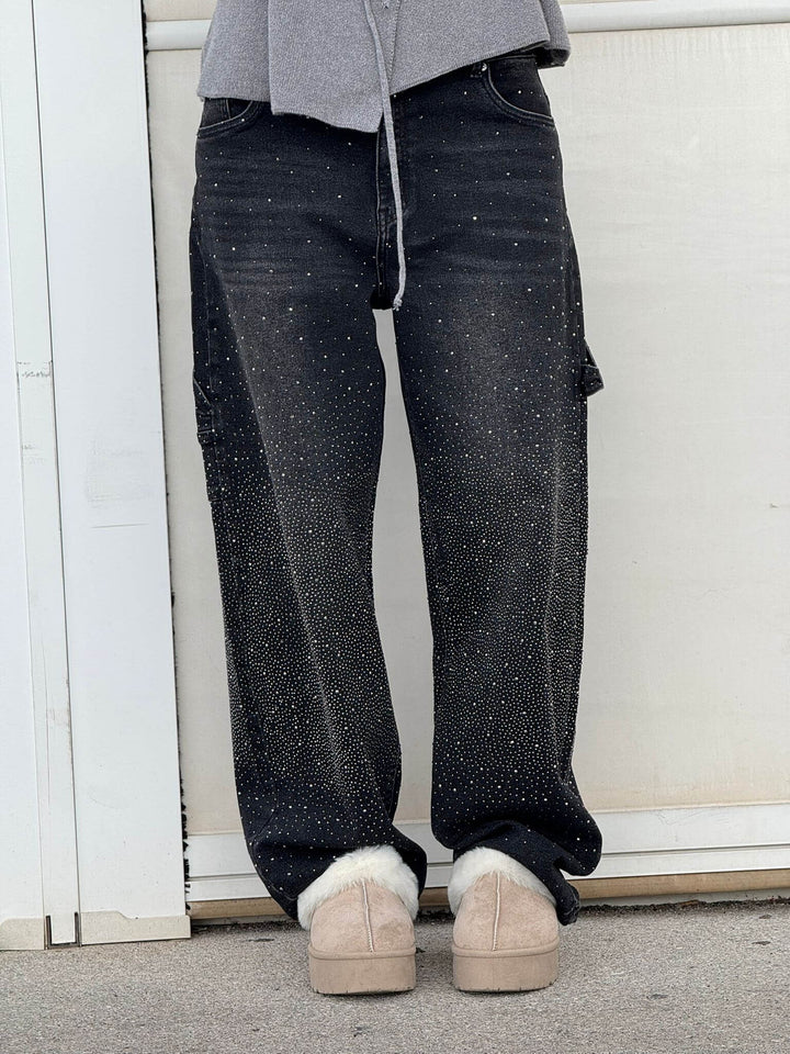 Lumi | Jeans larges pour femmes – Confort mode avec une touche scintillante