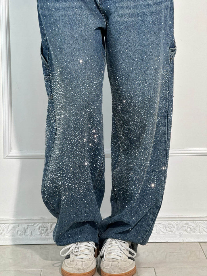 Lumi | Jeans larges pour femmes – Confort mode avec une touche scintillante