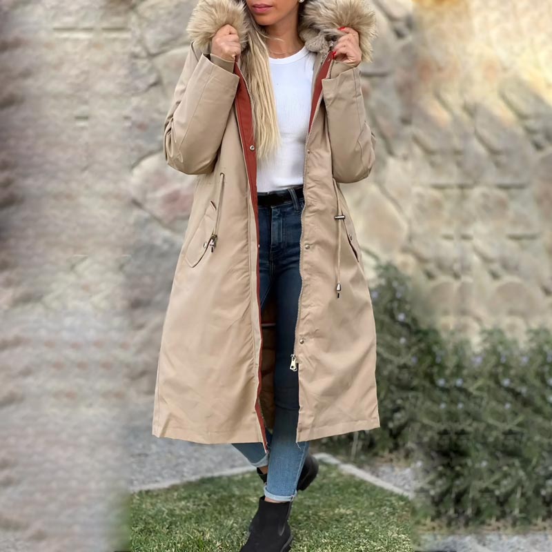 Fionna | Women's Winter Jacket with Hood and Soft Fur Collar